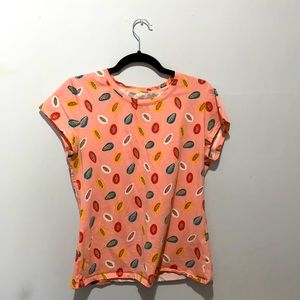 Summer Papaya Print T-Shirt